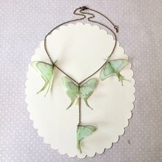 A new completely handmade necklace with silk organza Luna Moths. I choose butterfly images from real pictures and vintage illustrations. Then I print them on high quality silk organza, hand-cut one by one and seal edges to prevent fabric fraying. Please pay attention when you wear the necklace. It is very delicate. Don't stretch butterflies. Butterflies can't be washed but they are waterproof. However don't spray perfume over them. There are 6 moths on this necklace and each one measure from 4 t Butterfly Images, Luna Moth, Green Butterfly, Silk Organza, Butterfly Necklace, Green Silk, Copper Jewelry, Ethiopian Opal, Sage Green