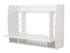 a white shelf with shelves on each side