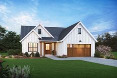 this is an artist's rendering of the farmhouse style house plans for your home