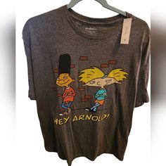 Brand New Hey Arnold, Nickelodeon, Tee Shirts, Man Shop, Mens Shirts, Brand New, Grey, Color