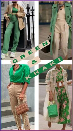 Green Outfits For Women, Coordinates Outfits, Green Outfits, Colour Combinations Fashion, Color Combos Outfit, Color Blocking Outfits, Color Combinations For Clothes, Diy Vetement, Shein Outfits