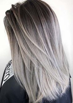 Platinum Blonde Balayage, Brunette Ombre, New Hair Look, Brown Ombre Hair, Ombre Hair Blonde, Silver Hair Color