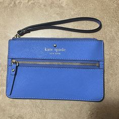 New Without Tags Never Used Two Zipper Blue Bags Kate Spade, Change Purse, Kate Spade Bags, Wristlets, Clutches, Kate Spade, Color Blue, Bag Lady, Purse