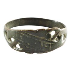 19th century. Copper rich bronze, probably originally gilt. Size 8 1/2 with Cyrillic inscription translating to "remembrance." Ceremonial Antique Rings With Antique Finish, Antique Engraved Ring With Decorative Band For Ceremonial, Antique Engraved Ring With Decorative Band For Ceremonial Occasions, Antique Ceremonial Engraved Ring With Decorative Band, Antique Bronze Jewelry For Commemoration, Antique Engraved Ring With Antique Finish As Gift, Antique Engraved Ring As Gift With Antique Finish, Antique Engraved Ring With Decorative Band, Ornate Ceremonial Rings With Decorative Band