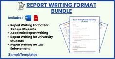 the report writing format for college students is shown in this graphic above it's image