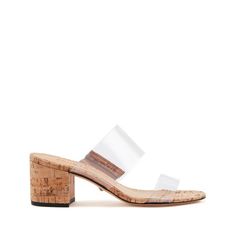 Victorie Low Heel Sandal in Natural Cork & Vinyl | Schutz Shoes – SCHUTZ Cork Sandals, Low Heel Sandals, Heel Slippers, Chunky Block Heels, Thick Heel, Mule Sandals, Thick Heels, Rubber Heels, Stylish Shoes