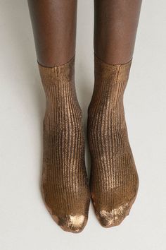 Fine rib laminated socks with a high shine. Fabric is 66% silk, 34% polyamide. Made in Italy. Brown Sock Boots, Sequin Socks, Girly Socks, Bling Socks, Brown Socks, Wool Stockings, Printed Socks, Silk Socks, Sock Outfits