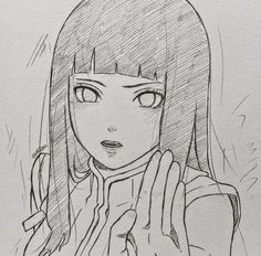 a drawing of a girl holding her hands up in front of her face and looking at the camera