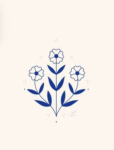 a blue and white flower on a white background