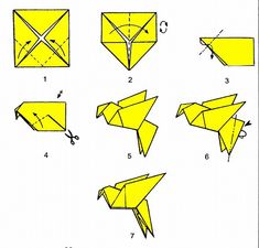 how to make an origami bird out of paper - step by step instructions