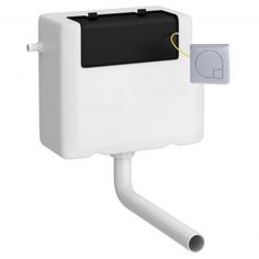 a white wall mounted toilet paper dispenser with a black cover on it