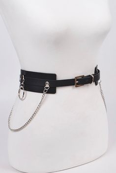 Black leather belt with silver chains Chic Black Chain Link Belt, Chic Black Chain Belt With Removable Feature, Trendy Black Chain Belt With Removable Feature, Black Leather Belt Buckles For Parties, Black Chain Belt For Night Out, Adjustable Black Chain Belt, Adjustable Black Chain Belt With Chain Strap, Punk Black Chain Belt With Belt Loops, Black Punk Chain Belt With Belt Loops