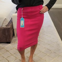 This Is A Gorgeous Skirt By Junee. Stunning Hot Pink Color That Really Pops! Stretchy, Super Flattering Fabric. Size Small. Brand New With Tags Attached. Comes From A Smoke And Pet Free Environment. Please Let Me Know If You Have Any Questions Or Would Like To See Additional Images. Pink Stretch Skirt With Pockets, Spring Stretch Pencil Skirt With Pockets, Stretch Pencil Skirt With Pockets For Spring, Spring Pencil Skirt With Pockets And Stretch, Pink Lined Skirt For Workwear, Pink Lined Skirt For Work, Spring High-waist Stretch Pencil Skirt, Spring High Waist Stretch Pencil Skirt, Stretch Lined Midi Skirt