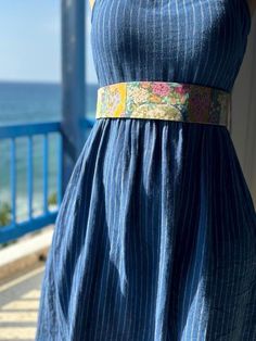 Easy way to upgrade your outfit - just add this colourful HANDMADE DRESS BELT that can be worn over the dress or skirt. This bohemian patchwork belt is made for women who are not afraid of colors! ✔️100% cotton  (Oeko-Tex Standart 100)  and interfacing to add structure and stability  ✔️Handmade in Cyprus  ✔️Adjustable size S/M ✔️Free shipping worldwide The size of the mustard yellow belt: The width in the front 6.7 cm (2.6 Inc)  The width at the back 6 cm  (2.3 Inc)  The length 72cm +ribbons 54& Yellow Belt, Outfit Challenge, Obi Belt, Handmade Dress, Retro Mode, Dress Belt, Handmade Dresses, Women Vintage, Retro Stil