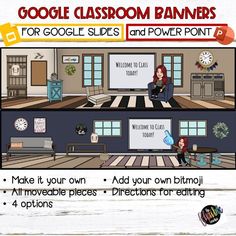 Classroom Bitmoji, Google Classroom Banner, Google Banner, Welcome To Class, Middle School Libraries, Classroom Banner, Virtual Classroom, Classroom Bulletin Boards, Digital Classroom