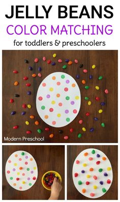 the instructions for making jelly beans color matching paper plates