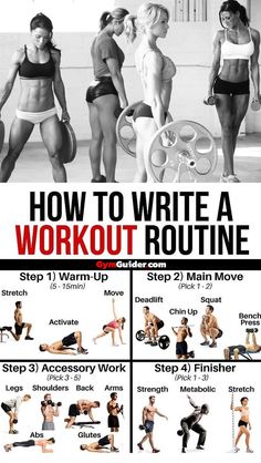 a poster showing how to write a workout routine