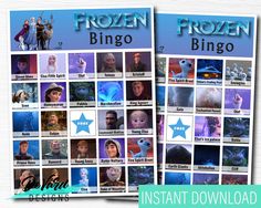 the frozen princess movie poster is shown in blue and has pictures of characters on it