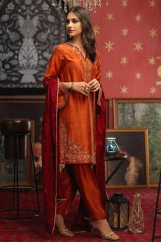 Pakistani Formal Dresses, Velvet Dress Designs, Pakistani Fashion Party Wear, Salwar Kamiz, Beautiful Pakistani Dresses, Silk Kurta, Suits Design, Embroidery Suits Design, Boutique Dress Designs