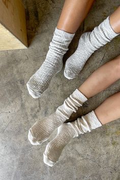 From our friends at Le Bon Shoppe: We were dreaming of a chunky, beautiful knit sock that felt effortless and romantically rustic. The rich texture, faded color palette, thick ribbing and organic scrunching of Cottage Socks invites feelings of wabi sabi and slowing living. These natural, cotton blend socks loves to be worn with vintage florals and tonal layers of luxurious natural fibers. Material: 85 Cotton 13 Polyester 2 Spandex Sizing: One size fits most (US women's size 6-10) Care: Machine w Cottage Socks, Vintage Florals, Beautiful Knitting, Fade Color, Cute Summer Outfits, Rich Textures, Jeffrey Campbell, Socks For Sale, Wabi Sabi