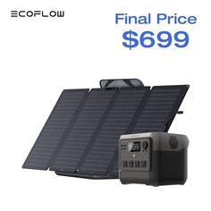 the solar panel is next to an electronic device