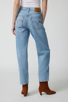 Vintage-inspired Levi’s® Dad jeans with a perfectly broken-in jeans feel. '90s high-waisted jeans with a slouchy straight leg that falls just below the ankle in premium cotton denim. Features Levi’s® Dad jeans Levi’s® dad jeans a high-rise and a straight leg Non-stretch rigid denim that will soften over time Vintage-style '90s high rise Relaxed straight leg Baggy fit Logo patch at the back Zip fly; 5-pocket styling Content + Care Bin Day Clean Hem: 79% Cotton, 21% lyocell Far And Wide: 100% Cott Levis Dad Jeans, 90s High Waisted Jeans, Fit Logo, Dad Jeans, Baggy Fits, Levis Jeans, High Waist Jeans, Patch Logo, Levi's