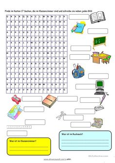 a worksheet with pictures and words to help students learn how to use the word search