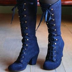 Category:Boots; Upper Materials:Suede; Season:Winter,Fall,Spring; Heel Type:Chunky Heel; Gender:Women's; Toe Shape:Round Toe; Type:Mid Calf Boots; Style:Casual,Vintage; Heel Height(inch):1-2; Outsole Materials:Rubber; Occasion:Outdoor,Daily; Closure Type:Lace-up; Pattern:Solid Color; Production mode:Self-produce; 2024 Trends:Lace Up Boots,Plus Size; Foot Length:; Foot Width:; Size chart date source:Provided by Supplier.; US Size:null; UK Size:14.5; EU Size:50 Steampunk Boots, Boots Plus Size, Victorian Boots, Gothic Boots, Rough Heels, Buy Boots, Autumn Winter Collection, Suede High Heels, Chunky Heels Boots