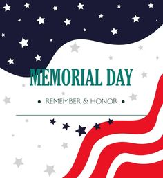 an american flag with stars and the words memorial day