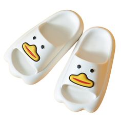 The Open Toe Duck Slides ﻿are perfect for the summer. They are made with soft and cushy materials that are also waterproof making them great shoes to take to the beach, pool or waterpark! Not to mention the absolutely adorable duck design of these shoes. FEATURES: Style Open toe Season Spring/Summer Sole Flat Vamp material EVA COMFORTABLE MATERIAL: The Open Toe Duck Slides are made of high-density material. These are light, soft, breathable, and waterproof, and their excellent flexibility and du Cute Slippers Fluffy Animals, Playful Plastic Slip-on Sandals, Non-slip Eva Slippers For Swimming, Casual Foam Slip-on Flip Flops, Playful Non-slip Slip-on Slides, Summer Eva Foam Closed Toe Sandals, Playful Slip-on Plastic Sandals, Cute Non-slip Slides For The Beach, Cute Non-slip Slides For Beach