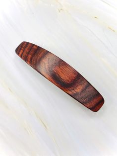 "Handcrafted Large wood barrette in Kingwood Rosewood Large approx. 3 3/4\" size of clip: 80mm / 3 1/4\" The most commonly used barrette size. Will work well for most hair types. Photo is example of wood barrette in a specific wood type. Each is individually handmade and may have some slight variations in appearance. **Orders come presented in a lovely box ready for gifting and US orders over $35 ship Free** These Barrettes are built to a very high standard for a lifetime of wear and are gallery Mom Stocking Stuffers, Stocking Stuffers For Wife, Stocking Stuffers For Mom, Violet Brown, Hair Clasp, Wood Photo, Wood Jewelry Box, French Barrette, Handcrafted Wood