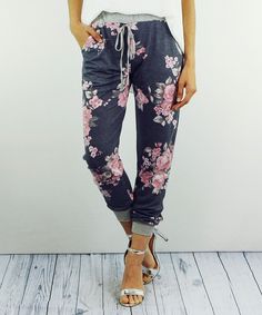 Product Description: Flaunting a ready-to-bloom print and cozy silhouette, this soft and comfy-cool pair of joggers keep your look relaxed and breezy. 29" inseam Model (wearing size S): Height 5'5'', Chest 29'', Waist 24'', Hips 33'' 96% polyester / 4% spandex Hand wash; hang dry Assembled in the USA using imported materials Floral Joggers, Floral Scarf, Navy Pink, Navy Floral, Scarf Print, Jogger Pants, Pink Floral, Plus Size, My Style