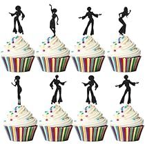 an image of cupcakes with the silhouettes of people dancing on top of them