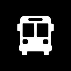 a black and white image of a bus on a dark background with the word bus below it