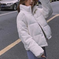 white corduroy puffer jacket women's oversized corduroy jacket puffer white puffy puffer jacket corduroy puffy coats #winterclothing #puffer #puffy #whitepuffer #corduroyjacket #corduroypuffer Cozy Puffer Jacket For Winter Outdoor, Cozy Winter Puffer Jacket For Outdoor, Long Sleeve Quilted Jacket With Zipper For Winter, Winter Quilted Jacket With Zipper Closure, Cozy Long Sleeve Puffer Jacket With Pockets, Cozy Long Sleeve Puffer Jacket For Winter, Cozy Long Sleeve Winter Puffer Jacket, Cotton Winter Outerwear With Zipper Closure, Winter Cotton Outerwear With Zipper Closure