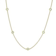 Paul Morelli 9 Round Diamond Chain | Quadrum Gallery Diamond Chain, Golden Girl, Station Necklace, Yellow Gold Chain, Hook Clasp, Philadelphia Pa, White Diamonds, Diamond White, Prong Setting