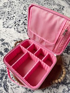 The perfect make up organizer! It has many little sections and pouches to keep everything organized. Handy size to carry around and travel with. Little dividers in the bottom case are removable for your need to resize the space. Solid Pink color one has high quality Nylon fabric outerior adds luxurious look and pink heart zipper pulls add some extra charm! Pink Gingham one is custom printed on textured faux leather material and has pink heart zipper pulls! Dimension: 10.2” x 9.4” x 3.7” Make Up Organiser, Leather Desk, Glam Girl, Pink Gingham, Cosmetic Case, Leather Material, Pink Heart, Pink Color, Gingham