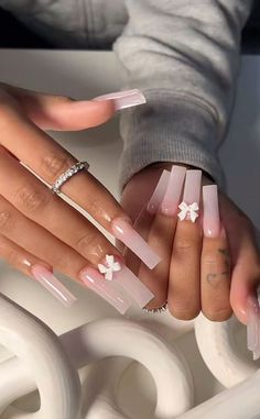 Long Nails Black Women, Basic Baddie Nails, Poppin Nails, Nail Goals, Milky Nails, Square Nail, Drip Nails