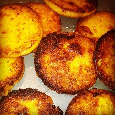 some fried food sitting on top of a pan