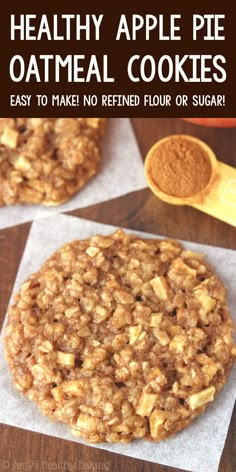 healthy apple pie oatmeal cookies so easy no refried flour or sugar