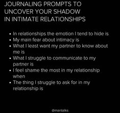 Shadow Work Prompts For Relationships, Journal Prompts For Intimacy, Shadow Work Journal Prompts Relationships, Relationship Journal Prompts, Mindfulness Journal Prompts