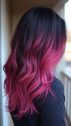 Make a statement with electric pink balayage that stands out against tan skin. Visit our page for tips on achieving this vibrant look. Save this pin for balayage inspiration! Tags: #ElectricPinkBalayage #HairColor #TanSkin Neon Pink Balayage, Vivid Balayage Hair, Hot Pink Balayage, Pink Balayage Brunette, Pink Balayage Hair, Balayage Inspiration, Pink Balayage, Highlights Subtle, Dark Pink Hair