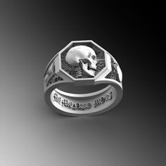 Explore our Mens Skeleton Skull Memento Mori Silver Ring design and find the perfect & unique rings for man gift. Our 925k handmade silver rings high-quality and very detailed . The ring is coated with oxide to emphasize the details of handmade engraving * ★Item Details * Material : 925K Sterling Silver * Total weight : 21 Gram ( For 10 USA Size) * Ring Diameter : 2.2 Cm (0.86 inches) ✔ Ready to Ship in 1-2 Business Days ✔ Shipped to the Worldwide 1-5 business days with free shipping. ✔ The prod Pinky Signet Ring, Unique Silver Rings, Biker Rings, Silver Ring Designs, Skull Ring, Silver Rings Handmade, Memento Mori, Signet Ring, Unique Rings