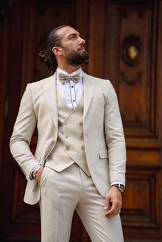 Collection: Spring – Summer 2023 Product: Slim-Fit Peak Lapel Tuxedo Color Code: Beige Available Size: EU46/US36 | EU48/US38 | EU50/US40 | EU52/US42 | EU54/US44 | EU56/US46 Suit Material: 65% Polyester, 35% Viscose Machine Washable: No Fitting: Slim-Fit Cutting: Double Slits, One Button Package Include: Jacket, Vest, Pants, Shirt & Bow Tie

Collection: Spring – Summer 2023

Product: Slim-Fit Peak Lapel Tuxedo

Color Code: Beige

Available Size:  EU46/US36 | EU48/US38 | EU50/US40 | EU52/US42 | EU54/US44 | EU56/US46

Suit Material: 65% Polyester, 35% Viscose

Machine Washable: No

Fitting: Slim-Fit

Cutting: Double Slits, One Button

Package Include: Jacket, Vest, Pants, Shirt & Bow Tie Beige Tuxedo, Linen Wedding Suit, Tuxedo Suit For Men, Costume Beige, Tuxedo Colors, Linen Wedding, Beige Suits, Wedding Linens, Tuxedo Suit