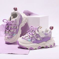 Girls Shoes Sneakers, Shoes Comfy, Purple Sneakers, Light Up Shoes, Chunky Shoes, Shoes On Sale, Lace Up Sneakers, Best Sneakers, Girls Sneakers