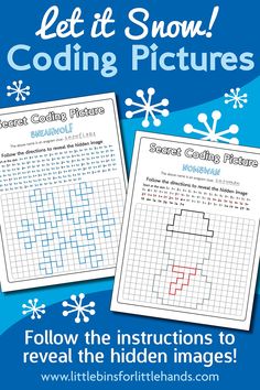 Winter Secret Coding Pictures for Kids Coding Pictures, Lego Coding, Coding Basics, Coding Activities, Surprise Images, December Kindergarten, Library Activities, Binary Code, Digital Citizenship