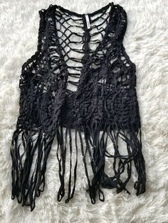 Women’s PETROL Sleeveless Black Lace Cardigan, Size S/M. Condition is Pre-owned. Shipped with USPS First Class Package. Black Vest Top For Festival, Black Knit Tank Top For The Beach, Black Sleeveless Festival Vest, Black Cotton Beach Vest, Black Knit Tank Top For Beach, Black Cotton Festival Vest, Black Bohemian Tank Top For Festivals, Black Sleeveless Knit Crochet Top, Black Sleeveless Crochet Top