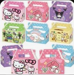 Kawaii Bday Party, Hello Kitty Birthday Favors, Hello Kitty Birthday Party Favors, Sanrio Goodie Bags, Kawaii Birthday Party Decorations, Sanrio Party Games, Sanrio Party Favors