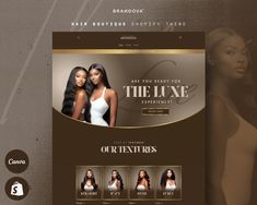 an image of a website design for hair boutiques