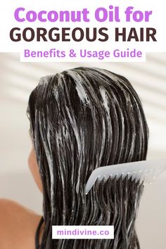 Coconut oil for hair provides essential fatty acids, vitamins, and minerals that are essential for healthy and shiny hair ⭐ Try it! ✅ Hair Coconut Oil, Healthy And Shiny Hair, Coconut Oil For Hair, Coconut Hair Mask, Damaged Hair Diy, Beautiful Healthy Hair, Apply Coconut Oil, Homemade Hair Mask, Best Hair Mask